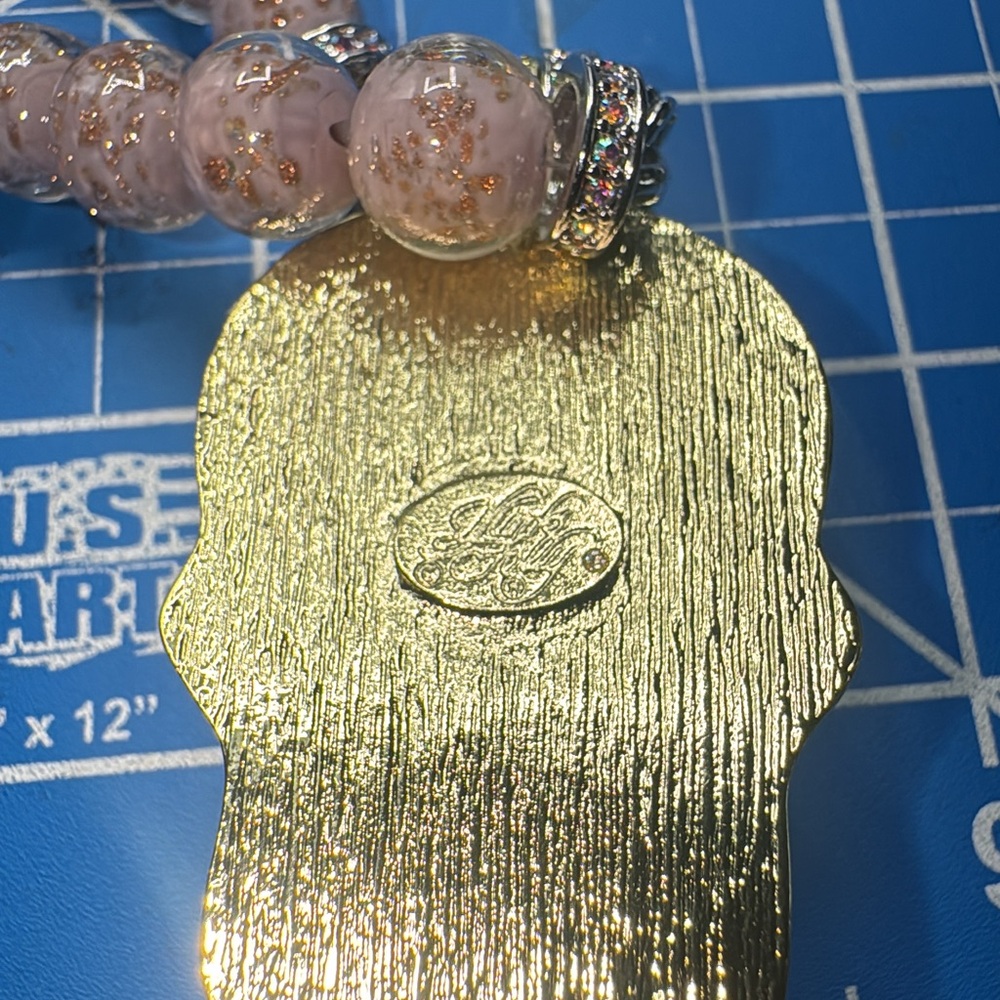 Kirk’s Folly Blue and Pink Skull Pendant Necklace - Picture 6 of 7